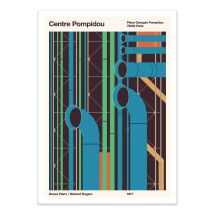Affiche 50 X 70 Cm - Centre Pompidou - Florent Bodart - Wall Editions