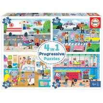 Puzzles Progressifs 4 En 1 Heros En Action - Educa Borras