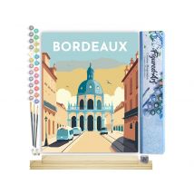 Peinture Par Numéro Figured'art - Affiche Vintage Bordeaux - Kit De Loisir Créatif Diy Numéro D'Art Complet - 40x50cm Toile Roulée + Châssis En Bois À