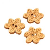 Lot De 3 Boutons En Bois 2cm X 1,8cm Flocon - MyMercerie