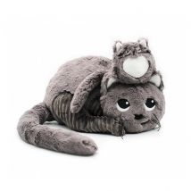 Peluche Chat Miaou Maman Et Son Bébé Gris - Globe Trotoys