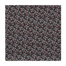 Tissu Popelin Flua Fraisiers En Coton Bio De 150 Cm De Largeur Bleu Vendu Par 50 Cm - Distrifil