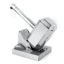 Metalearth: Avengers/thor's Hammer Mjolnir 7.5x4.5x7.8cm, Maquette 3d En Métal Avec 2 Feuilles, Sur Carte 12x17cm, 14+ - Metal Earth