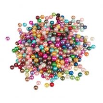 200 Perles Nacrées Multicolore Acrylique Diamètre 6 Mm - Creation Bijoux - La boutique de Karine