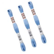 Lot De 3 Échevettes 10m Dmc Fil Retors Mat Canevas Tapisserie 100% Coton Bleu 2799 - Dmc
