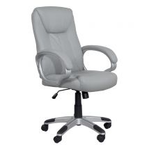Fauteuil Direction Simili Basculant Hauteur Réglable Pivotant Accoudoir Rembourré Bora (gris) - Kayelles