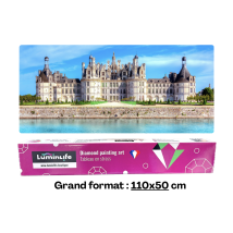 Diamond Painting Broderie Diamant Luminlife 110x50cm, 5d, Diamants Ronds - Château De Chambord