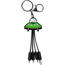 Yello Koko Câble 3 En 1 Andy Usb-c/micro-usb/lightning Vers Usb-a Soucoupe Format Porte-clé Noir / Vert - Yello Koko
