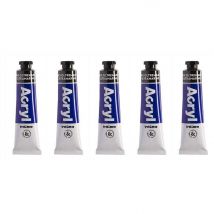 Lot De 5 Tubes Aluminium 18ml Peinture Acrylique Turquoise 500 Primo - Primo