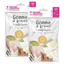2 Plaques De Gomme À Graver Pour Linogravure - 15 X 10 Cm - Graine Creative