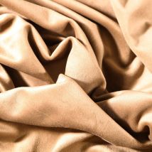 Tissu Velours D'Ameublement Uni Souple Beige - Craftine