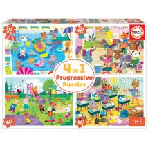 Puzzle Progressifs 4 En 1 L'Ecole - Educa Borras