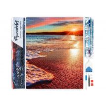 Diamond Painting Broderie Diamant Figured’art 40x50cm Toile Entière Roulée Avec Diamants Carrés - Ecume À La Plage - Figured'Art