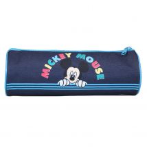 Trousse Scolaire Ronde Mickey Bleue Rayures Bagtrotter