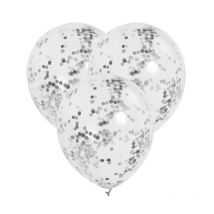 3 Ballons Confettis - Argent - Annikids