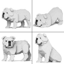 Chien Bulldog Anglais (4 En 1) Blanc Taille Standard | Jekca | 14 Ans Et + - Jekca