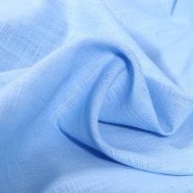 Tissu Ramie Lin Uni Bleu Clair - Au Mètre - Craftine