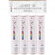 4 Petits Canon À Confettis Multicolores - 10,5 Cm - Annikids