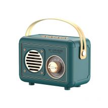 Mini Enceinte Bluetooth Rétro Portable Avec Radio Fm Et Usb Sky Blue Vert Yonis - Yonis