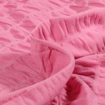 Tissu Jersey Coton Smocké Uni Rose - Au Mètre - Craftine
