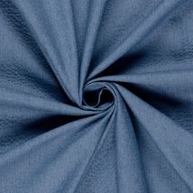 Tissu Jean Denim Seersucker Uni Bleu Jean - Au Mètre - Craftine