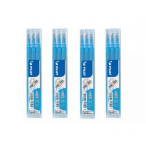 Lot De 4 Étuis De 3 Recharges Frixion Pointe 0,7mm Turquoise Pilot