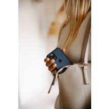 Coque De Téléphone Bleue Sertie De Pierres Fines- Iphone 14 - Carbone