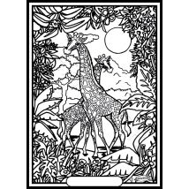 Tableau Velours A Colorier Girafes Sericolor