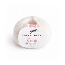 Pelote À Tricoter Laine Et Mohair Cantate - Cheval Blanc 011 Blanc - ChevalBlanc