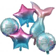 Set De 5 Ballons Aluminium Sirène - Annikids