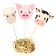 Cake Toppers Animaux De La Ferme - Recyclable - Annikids