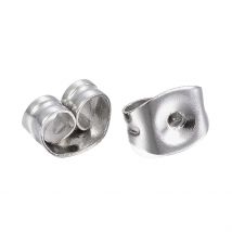 30 Fermoirs Boucles D'Oreilles Argentés Acier Inoxydable 304 Forme Papillon - Poussoirs Embouts - La boutique de Karine