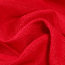 Tissu Ramie Lin Uni Rouge - Au Mètre - Craftine