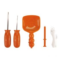 Outil De Sculpture De Citrouille 5 Pièces + Livre 12 Pochoirs - Megacrea DIY