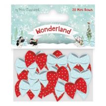 20 Mini Noeux En Tissu Pour Scrapbooking Et Couture Wonderland 17 - Dovecraft