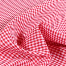 Tissu Rayures Mini Carreaux 3 Mm Rouge - Craftine