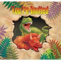 8 Invitations Dino Relief - Creative Party