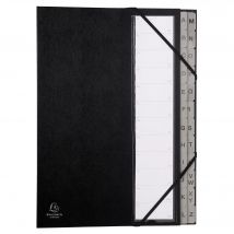 Trieur Rigide Ordonator Alphabétique Dos Extensible 24 Compartiments A À Z - Noir - Exacompta