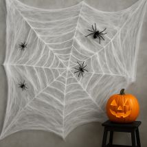Toile D'Araignée Géante Réutilisable Pour Décoration Intérieure Halloween Facile À Poser - Shop-story