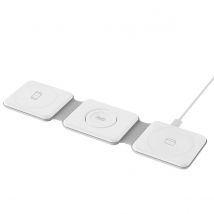 Jaym Station De Charge Pliable 3 En 1 Compatible Charge À Induction/magsafe Blanc