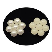 50 Perles Cabochon Forme Fleur Acrylique Beige Nacré 9 Mm - Création Diy - La boutique de Karine