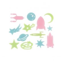 Autocollants Muraux Spatiaux - Ensemble De 34 Pièces Pour Décoration De Chambre D'Enfant - Sassi Junior