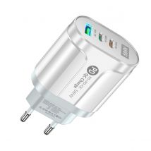 Avizar Chargeur Secteur 58w Usb Quickcharge 3.0 / Double Power Delivery Usb Type-c Blanc