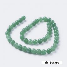 Fil De 60 Perles Ronde En Pierre Naturelle Aventurine 6 Mm - No Name