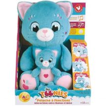 Peluche Douce - Toonies - Maman Chat Intéractive Et Son Bébé - +/- 26 Cm - 6 Fonctions - Jemini