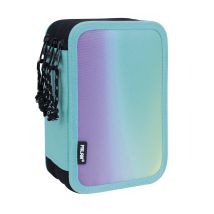 Plumier À 3 Compartiments Avec Contenu Sunset, Turquoise - Milan