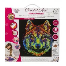 Crystal Art Kit Tableau Broderie Diamant 30x30cm Loup Multicolore - Crystal Art
