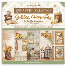 Pochette De 10 Feuilles Recto Verso Stamperia Golden Harmony Scrapbooking