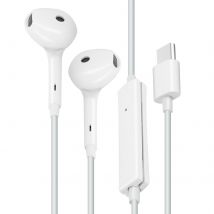 Écouteurs Filaires Usb-c Microphone Bouton Multifonction Oppo Blanc