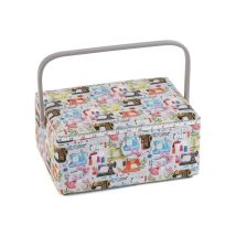 Coffret À Couture Motif Machine À Coudre - 23.5x32x16.5 Cm - Distrifil Multicolore